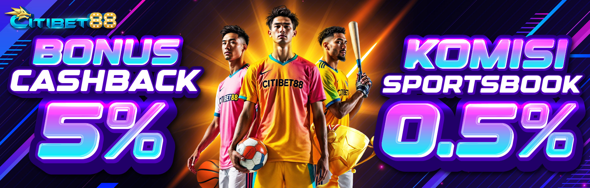 BONUS CASHBACK 5% + KOMISI 0.5% SPORT