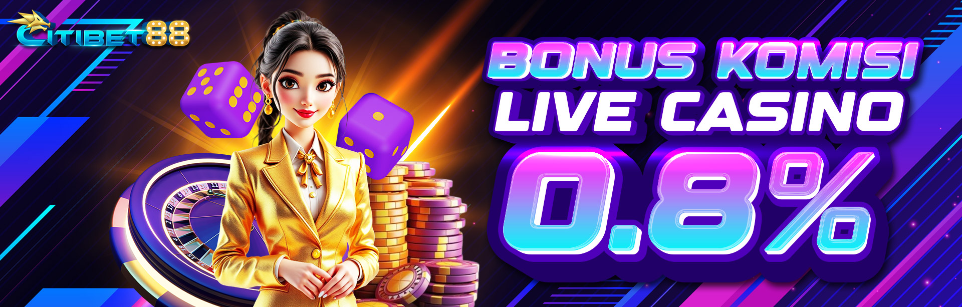 BONUS KOMISI LIVE CASINO 0.8%