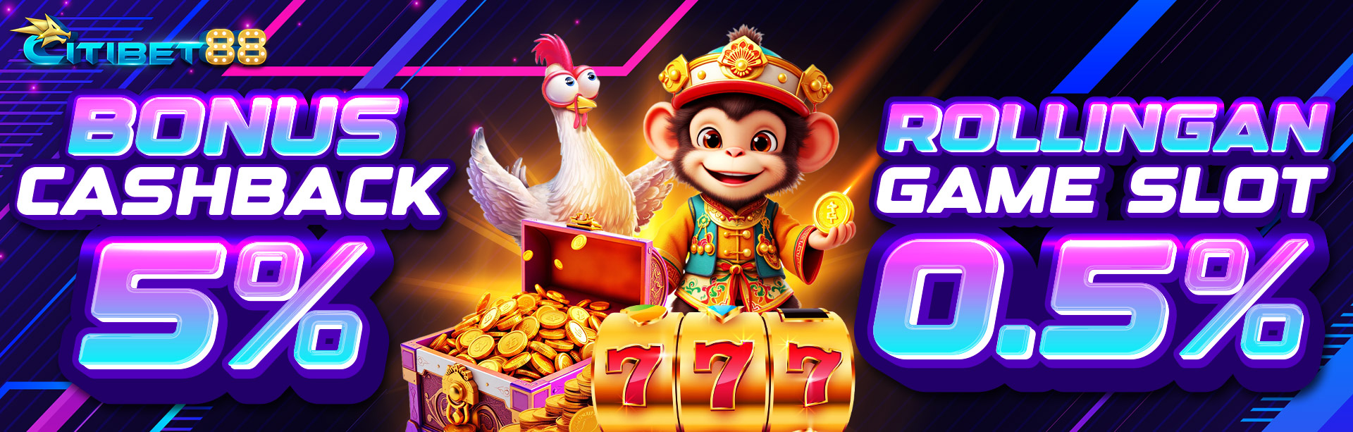 BONUS CASHBACK 5% + KOMISI 0.5% SLOT